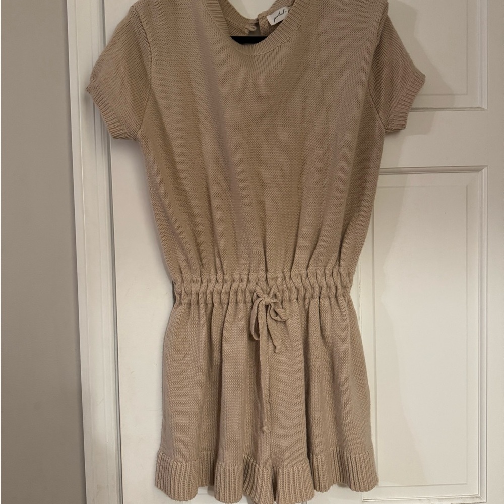 Petal & Pup Tan Knit Romper